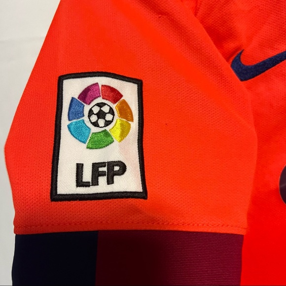 FC Barcelona Messi Jersey Authentic 2014-15 Third Kit Orange Nike Youth … - Picture 5 of 6